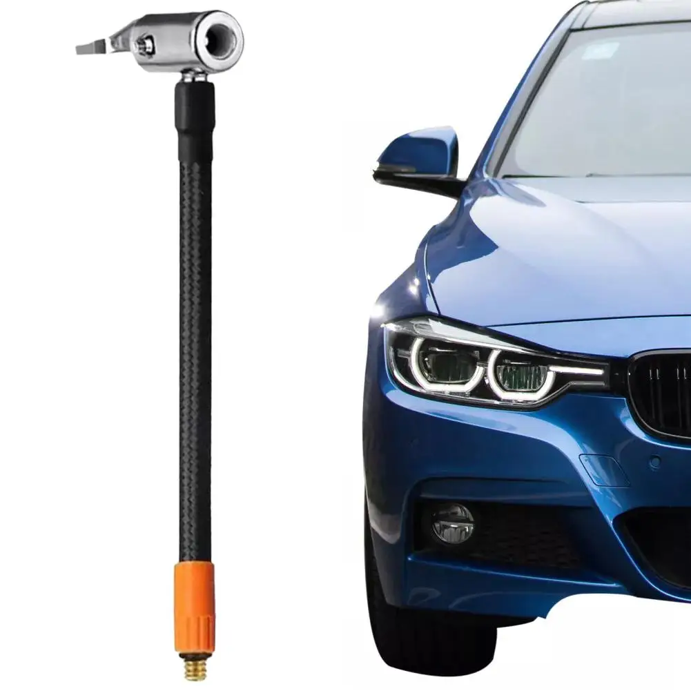 40cm Car Tire Air Inflator Hose M6 Locking Air Chuck Valve With Inflation Thread Standard Tire Inflation Adapter Quick Hose B8Z7