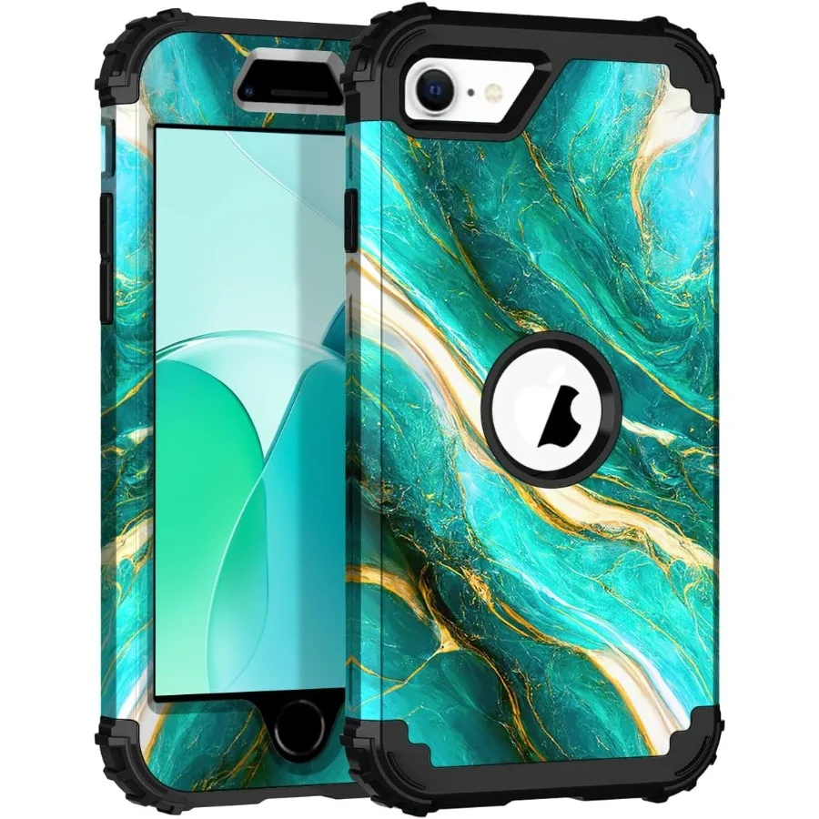 

Противоударный защитный чехол для iPhone SE 2022/2020 3-го/2-го поколения 4,7 дюйма с гибридным жестким пластиком и силиконовой резиной