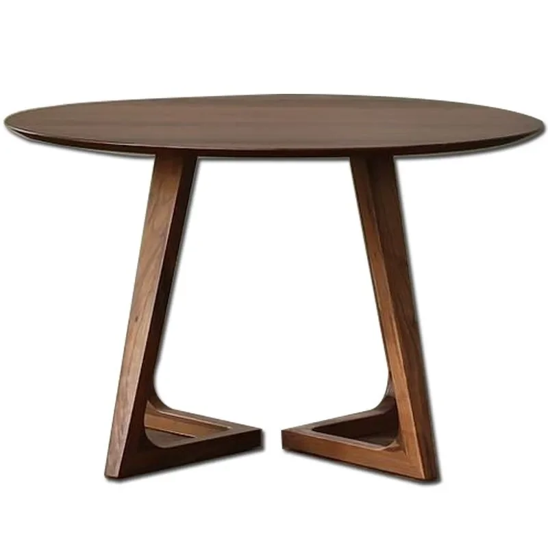 solid wood household round dining table, simple and modern sales office,