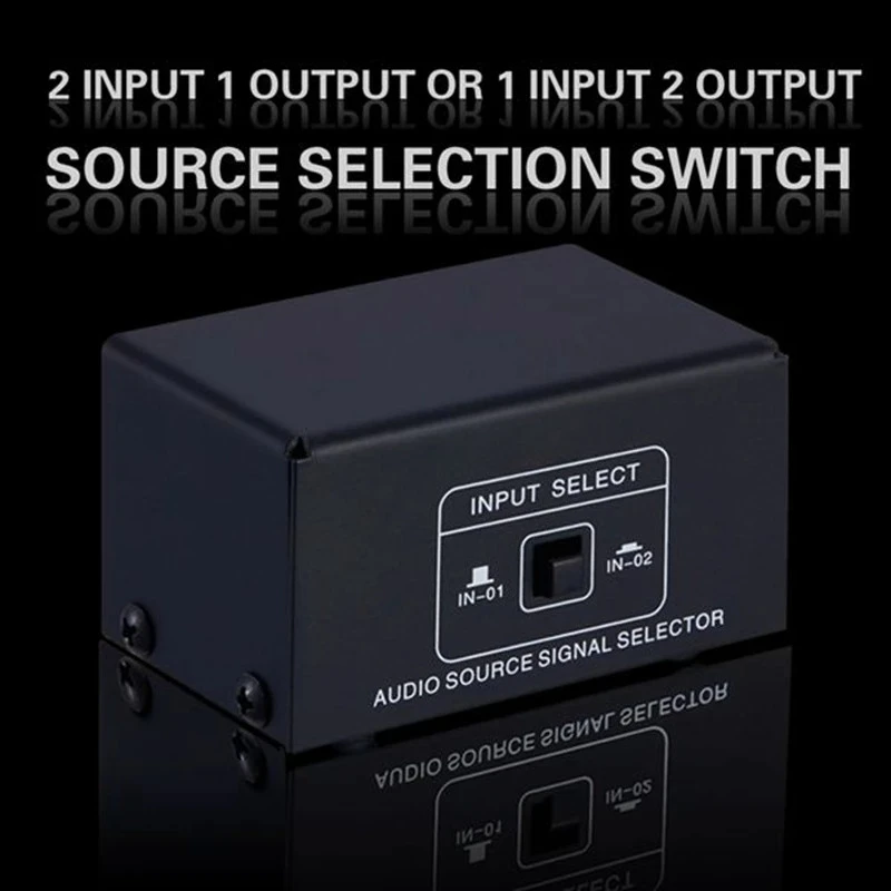 2 In 1 Out / 1 In 2 Out Audio Signal Selector Lossless RCA Interface Speaker Switcher
