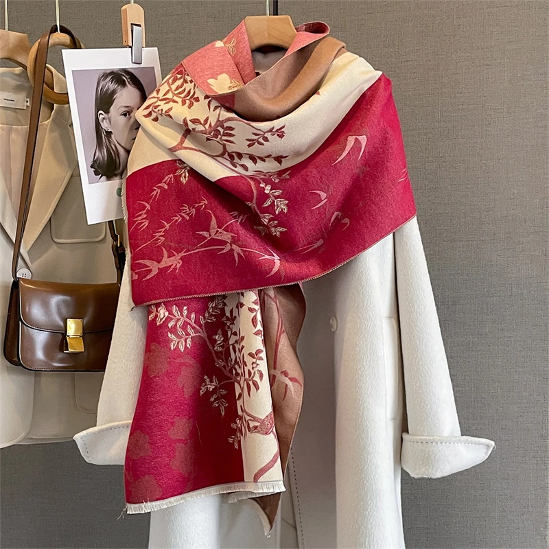 

Autumn and Winter Travel Warm Cashmere Shawl Scarf Fashion Women Luxury Print Pashmina Blanket Wraps Female Poncho Bufanda