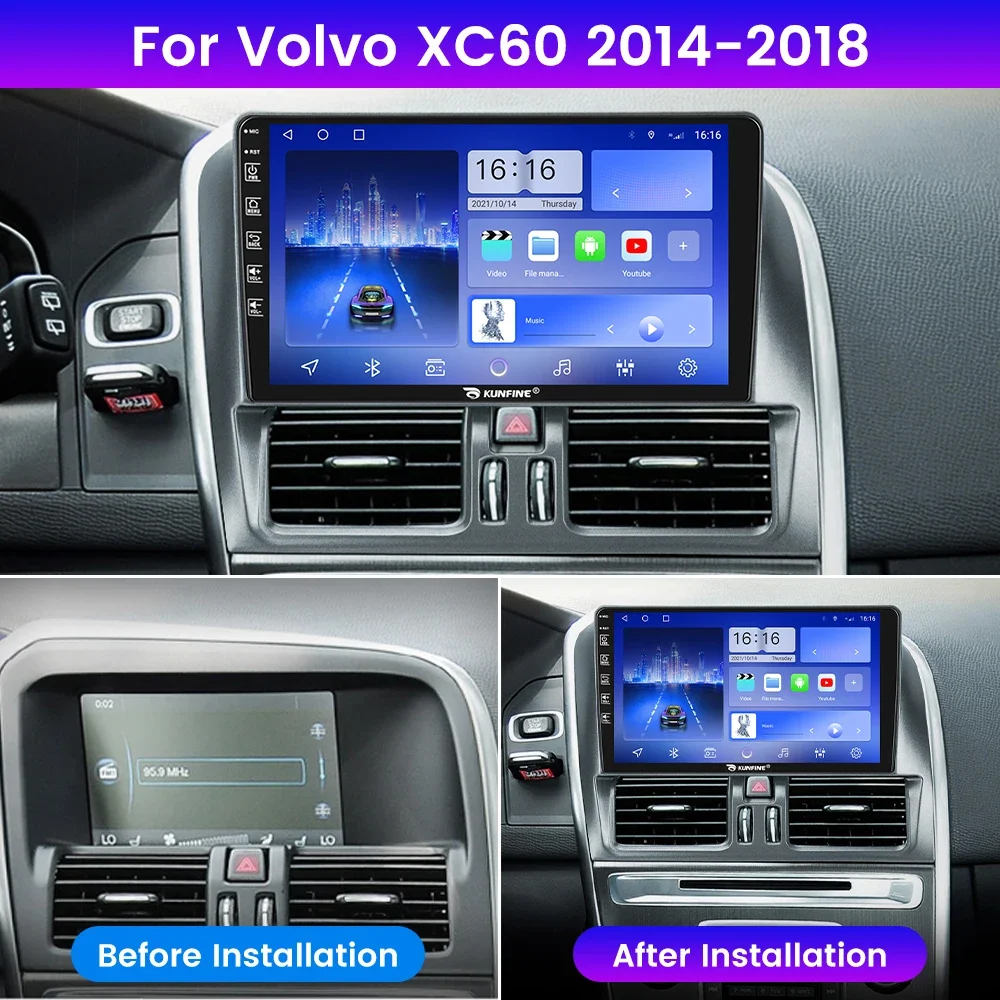 Android Car Radio For Volvo XC60 2014-2018 Car Stereo 2Din Octa Core GPS Navigation Player IPS Screen Carplay Android Auto