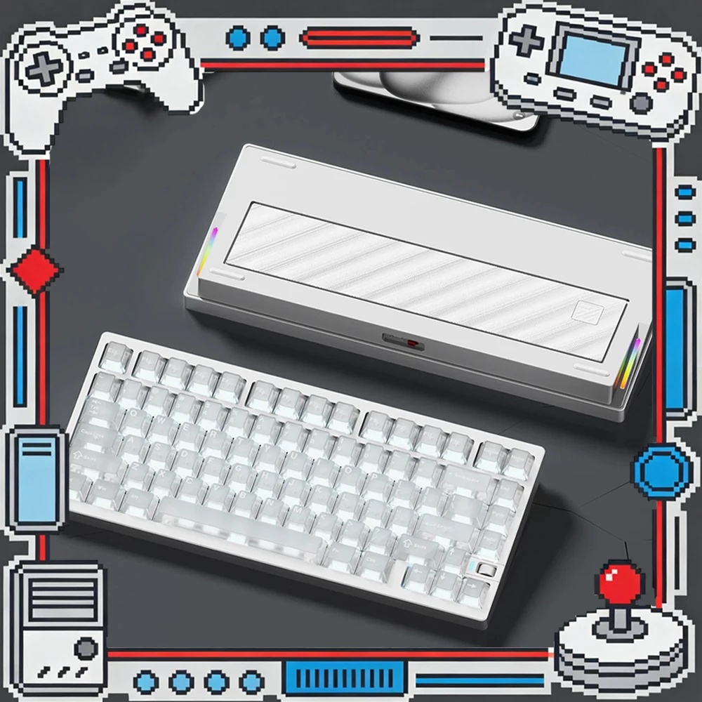 WEIKAV NUT75 Dual 8K 75-Key Tri-Mode Aluminum Mechanical Keyboard with Knob Hot-Swappable RGB For Gifts