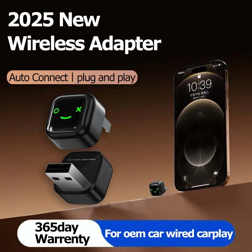 

NEW 2-In-1 Mini Wired to Wireless Carplay Android Auto Adapter Dongle Auto-connect for Mercedes-Benz
