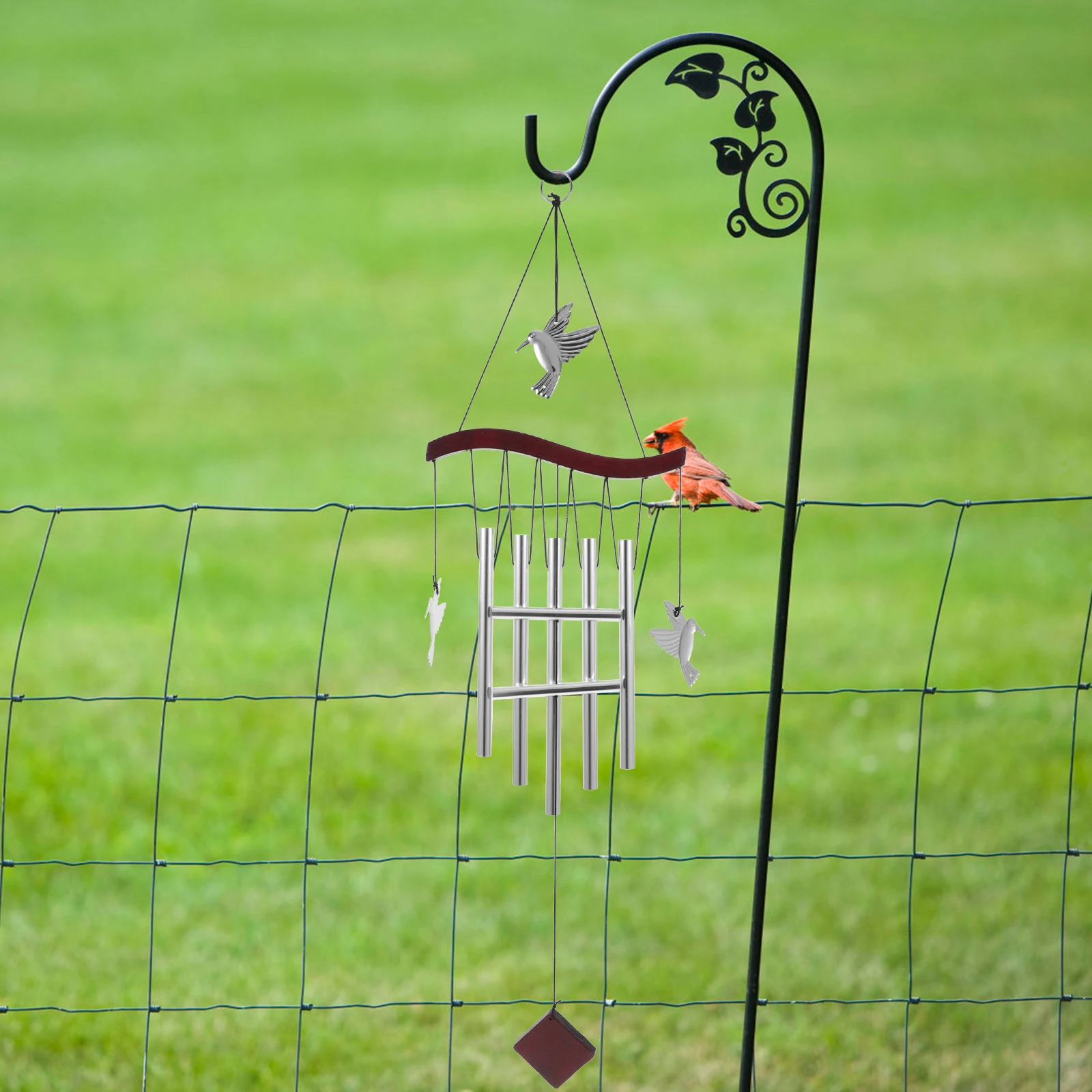 

Hummingbird Chime Aluminium Outdoor Wind Chime Melodious Sound Hanging Bell Pendant For Garden Porch Home Decor Large Suspended