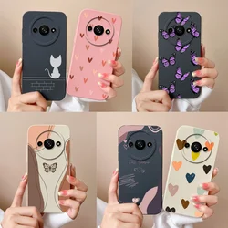 For Redmi A3 A3X 4G Phone Case Butterfly Soft Liquid Silicone Camera Protection Anti Choc Back Cover For Redmi A 3 Funda Capa