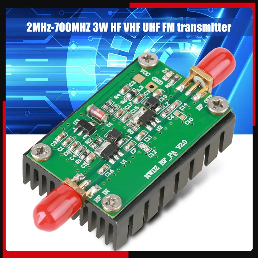 2MHz-700MHZ 3W HF VHF UHF FM Transmitter RF Power Amplifier For Radio
