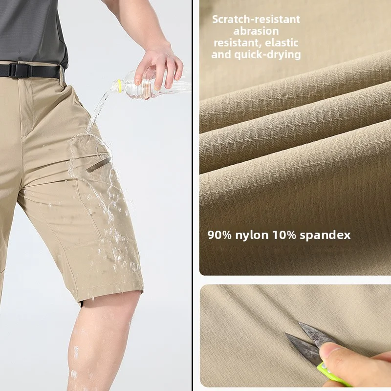 Men's Tactical Shorts Man With Multi Pockets Casual Durable Waterproof Cargo Hiking for Outdoor Trekking Army Clothing Baggy