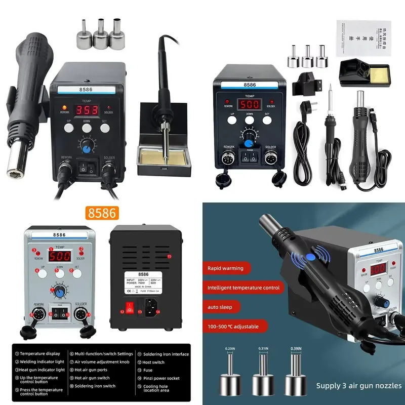 Electric Hot Air Heat for Desoldering Electronic Soldering Iron for Soldering 2-in-1 Reworking Station for Laptop Home