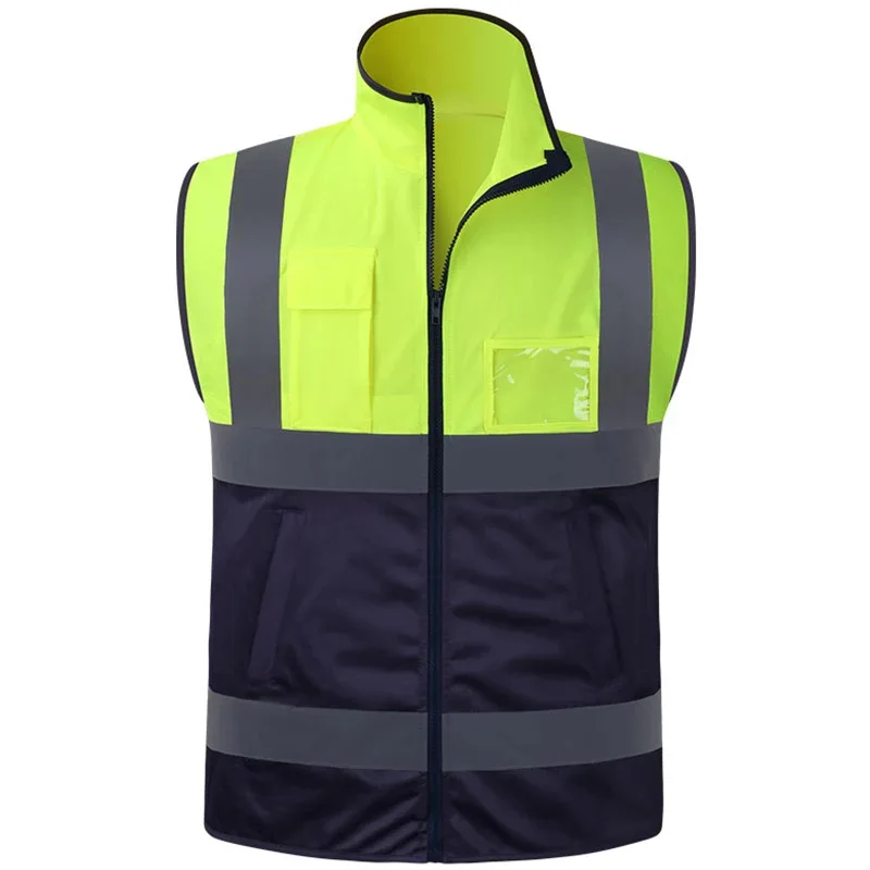 

New 2024 Reflective Vest High-neck Construction Engineering Fluorescent Vest Riding Traffic Road Car Safety Protective Clothing