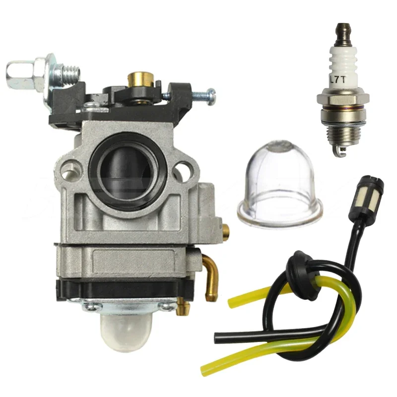 MP15 Carburetor Carb Kit 2 Stroke For Grass Cutter CG430 CG520 BC430 BC520 52cc With Fuel Line Filter Primer Bulb Spark Plug