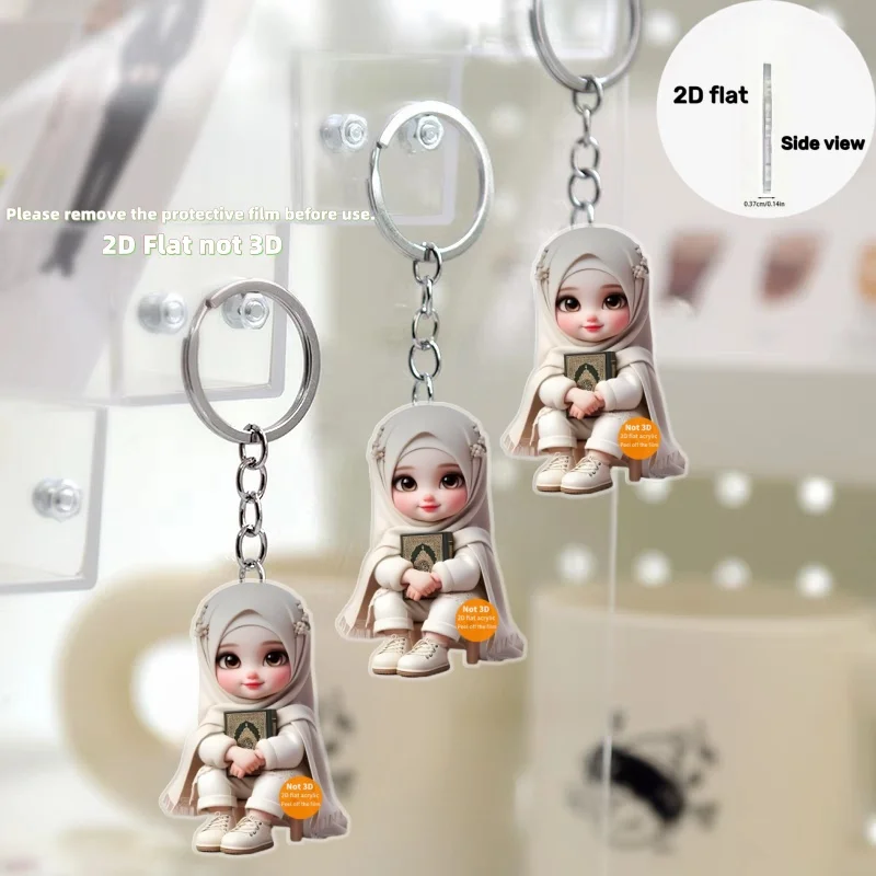 Cartoon Middle Eastern Goddess Keychain 2D Whimsical Pendant Acrylic Ornament,Hanging Decor for Car,Bags,Festive, Party Gifts