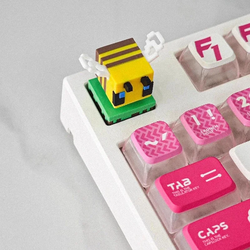 

Колпачок для ключей с пчелой, 3d печать, милые колпачки для ключей, аниме, индивидуальный художественный колпачок для ключей, полимерный колпачок для ключей, аксессуары для механической клавиатуры