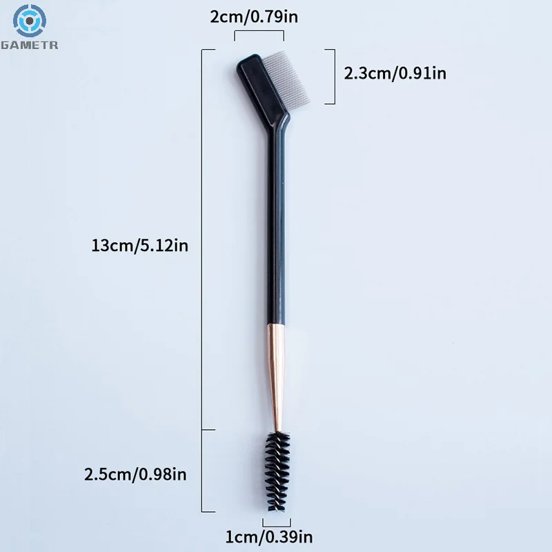 Brosse à sourcils à Double tête, aiguille en acier, peigne à cils, contour des yeux, Eyeliner, pinceaux de maquillage, pinceaux cosmétiques pour les yeux, 1 pièce