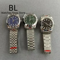 BLIGER 36mm/39mm Polished Watch For Men NH35 Mechanical Wristwatches Black Blue Green Pink Dial Sapphire Glass Stainless Steel