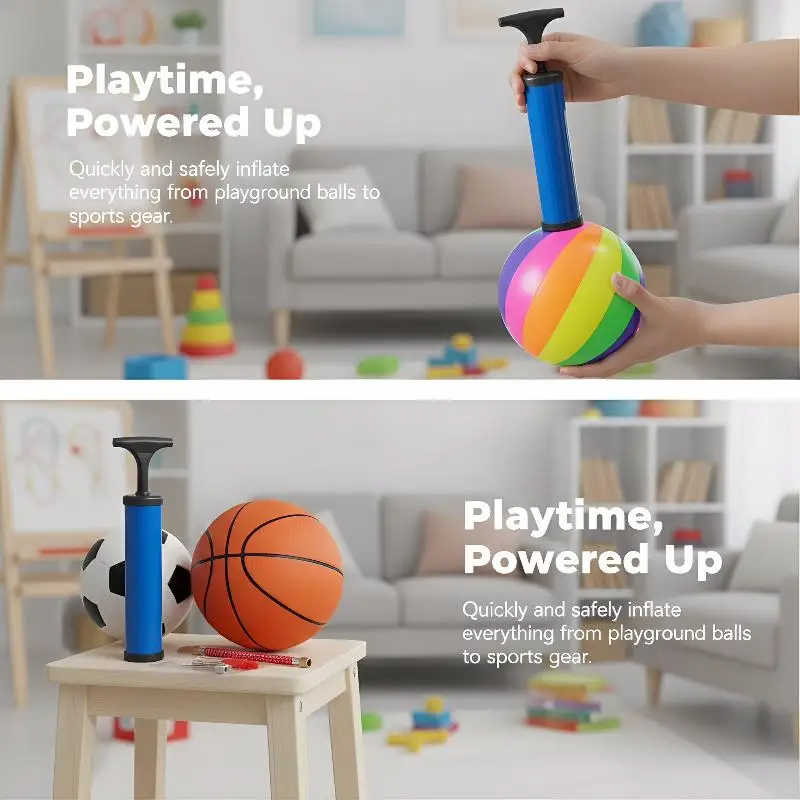 Juego de 10 Mini Bombas de Aire Manuales, Inflador de Balones Deportivos Ligero, Kit Inflable Portátil para Fútbol, Baloncesto y Otras Actividades