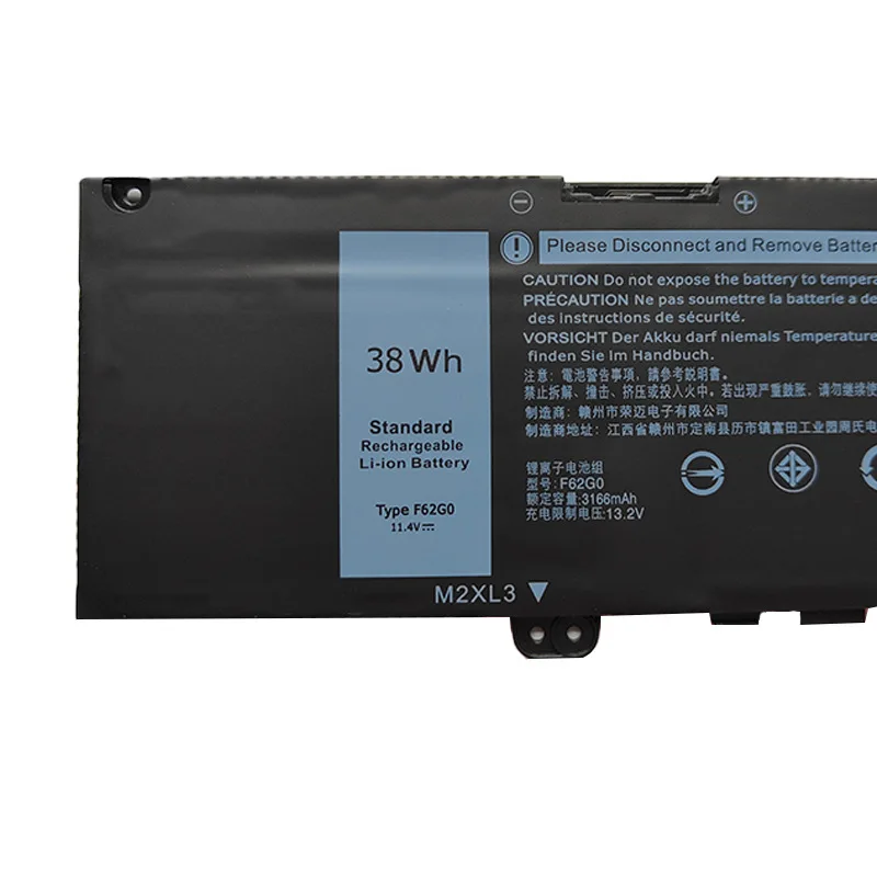 F62G0 11,4 V 38Wh para Dell F62G0 Inspiron 7370 7373 7380 5370 batería del ordenador portátil