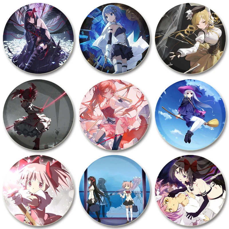 

32/44/58mm Cute Anime Figure about Puella Magi Madoka Brooch Cosplay Badge Backpack Shoes Jewelry Accessories