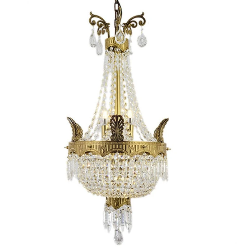 

European style all copper chandelier French villa living room dining room luxury crystal duplex