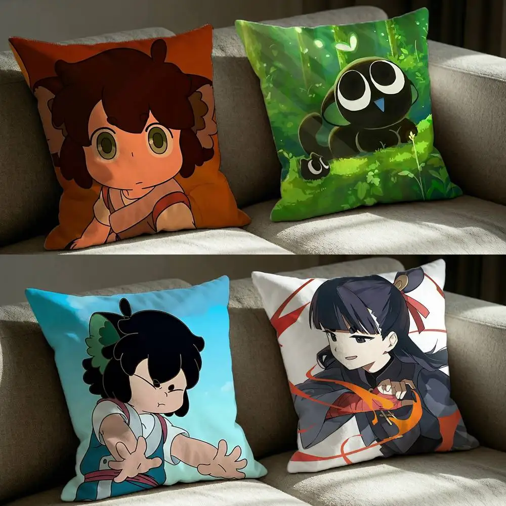 Xiaohei The Legend of Hei 2 Movie Square Sofa Pillow Cover Solid Color Living Room Home Decor Cushion Case