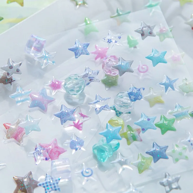 3D эпоксидные наклейки, конфеты, звезды, чехол для мобильного телефона, наклейка, декор «сделай сам», милый скрапбукинг, сделай сам, коллаж для журналов, карт, телефонов