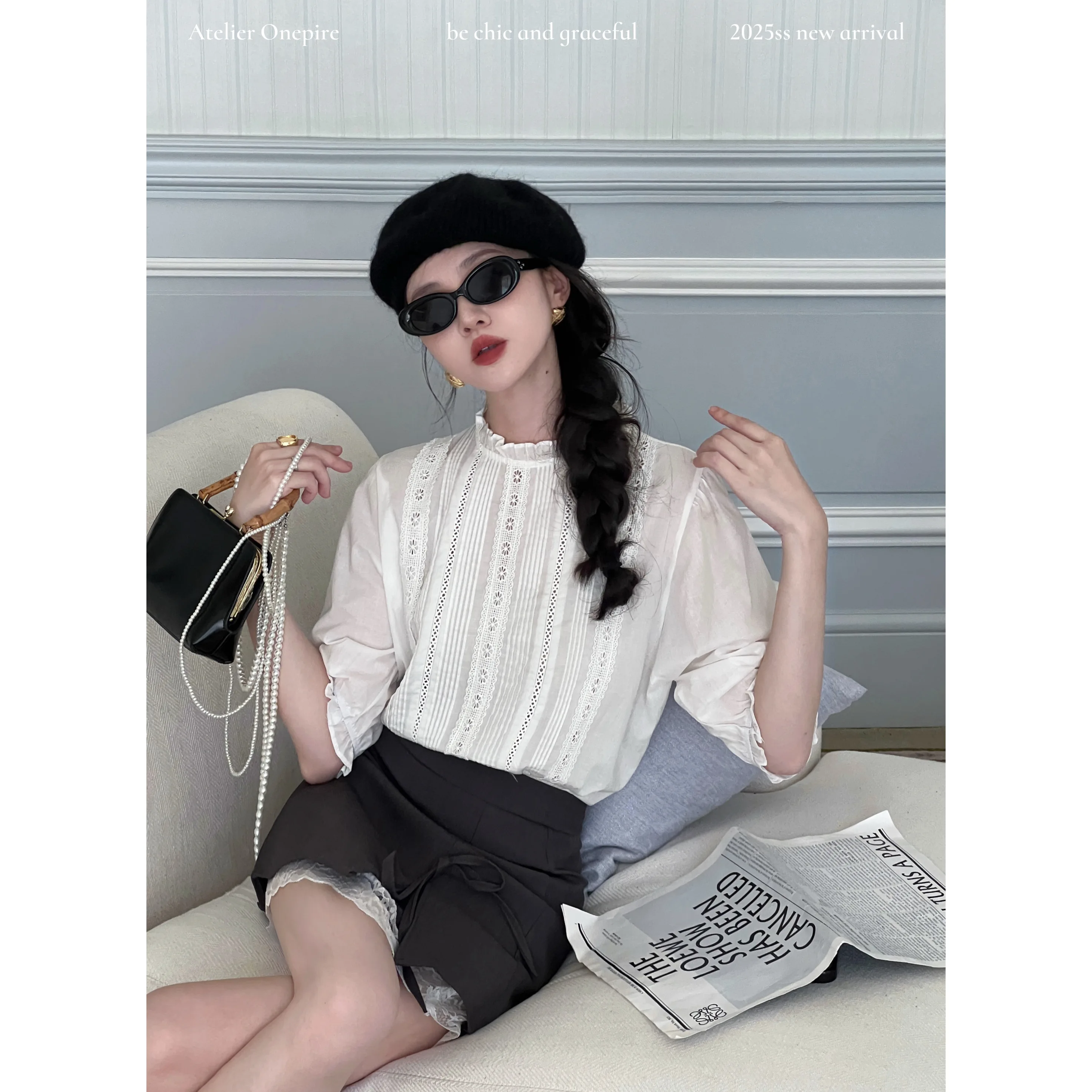 

Женский летний топ Onepire Austin Miss из 100% хлопка с вышивкой в стиле Хепберн, с оборками, повседневный, дышащий