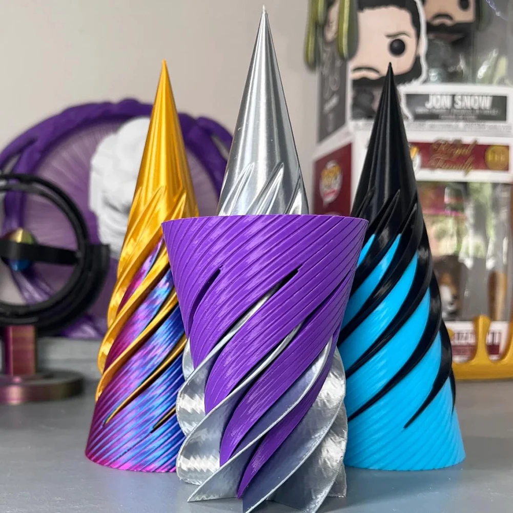 Infinity Spiral Mini Christmas Tree 3D Printed Spiral Cone Toy Impossible Spiral Cone Passthrough Sculpture Pyramid Fidget Toy