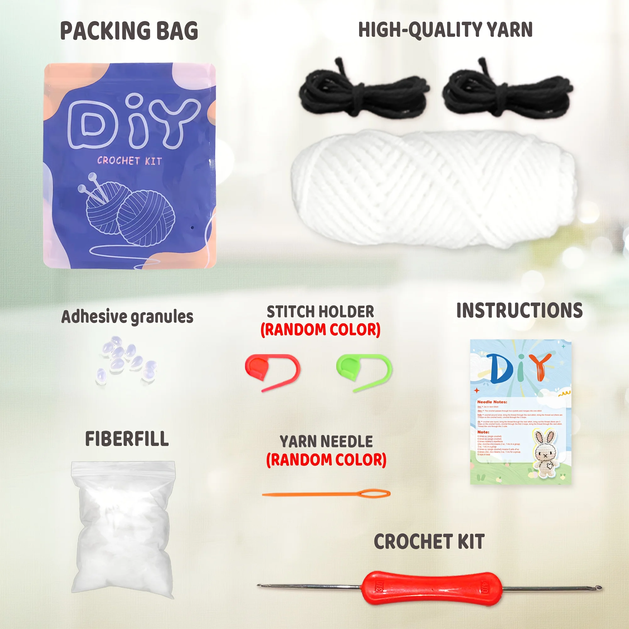 قطعة واحدة من مجموعة حيوانات الكروشيه المبهجة التي يمكنك صنعها بنفسك - تعليمات سهلة التتبع، وخيوط كافية، وخطاف #3