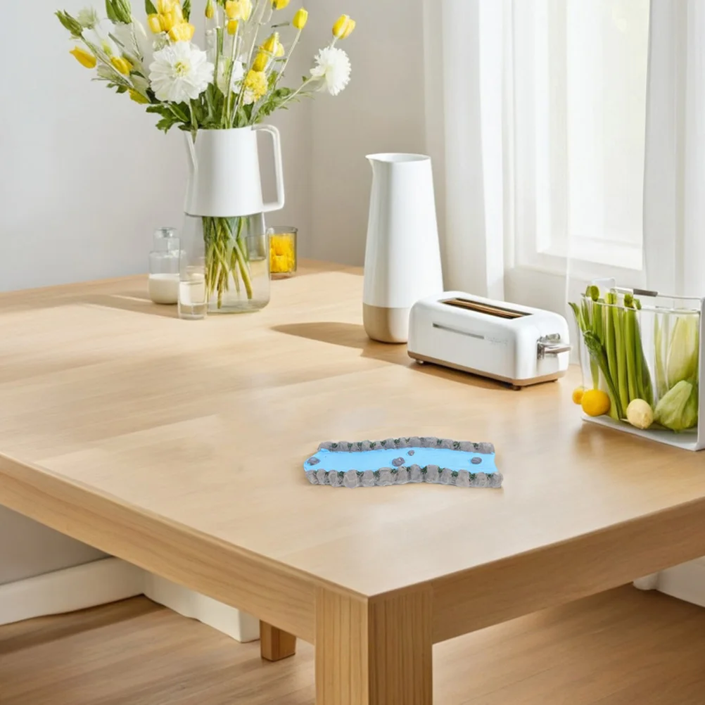 

2Pcs Miniature Resin Stream Natural Garden Water Feature Fairy Garden River Sand Table Decoration Landscape Decor