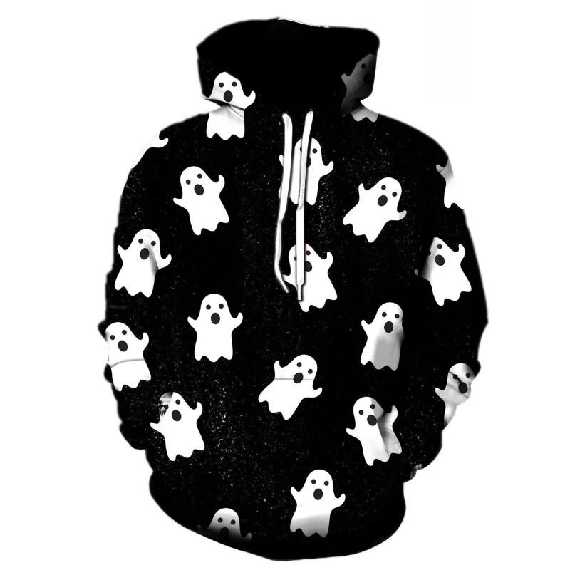 

Autumn Halloween Fashion Jacket Sweater Ghost Pumpkin Series Print Hooded Sweater