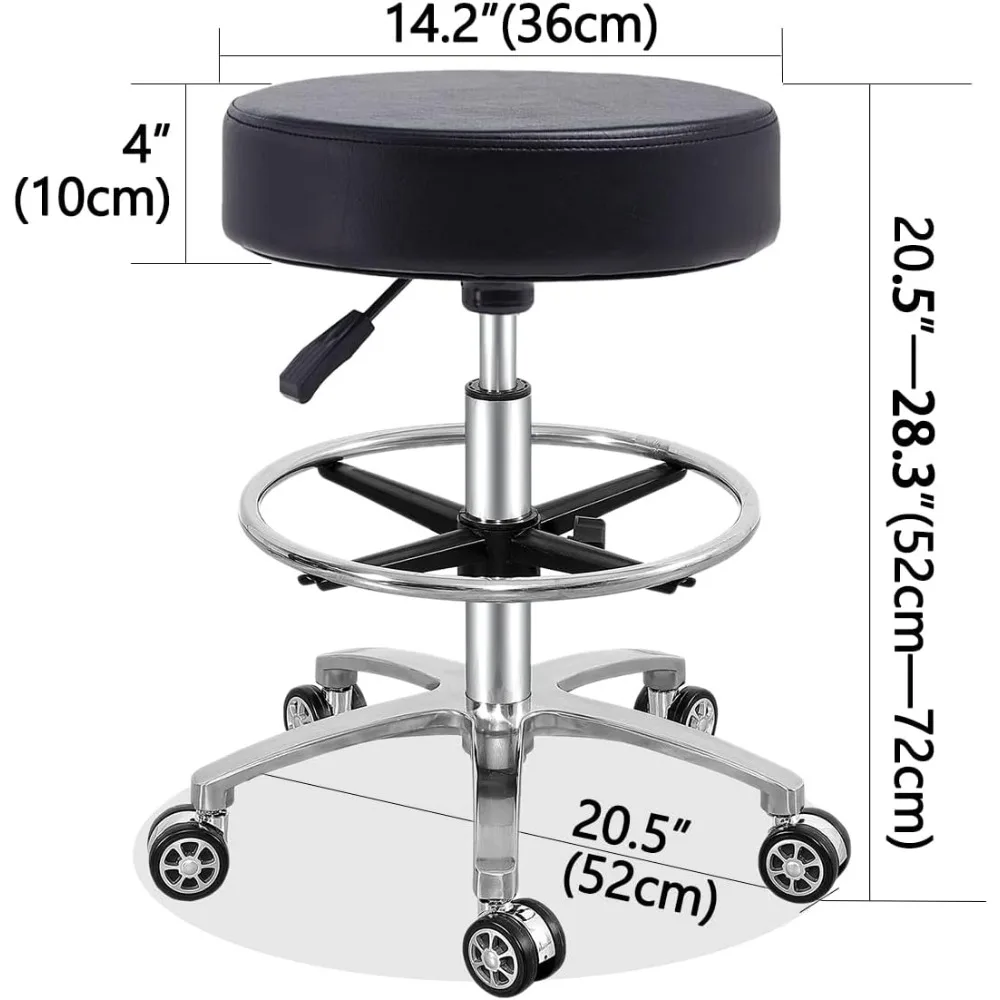 Rolling Stool Swivel Chair for Office Medical Salon Tattoo Kitchen Massage Work,Adjustable Height Hydraulic Stool with Wheels (