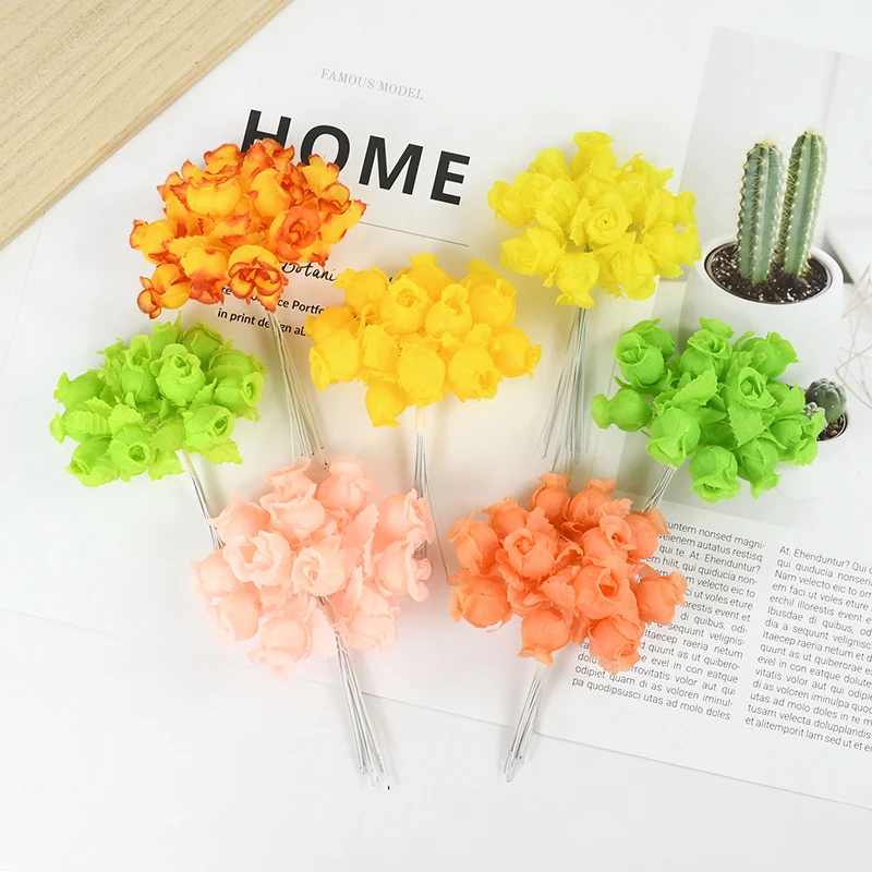 

72/144PCS Artificial Flowers Silk Rose Bouquet DIY Vase Table Ornament Outdoor Garden Christmas Wedding Party Home Room Decor