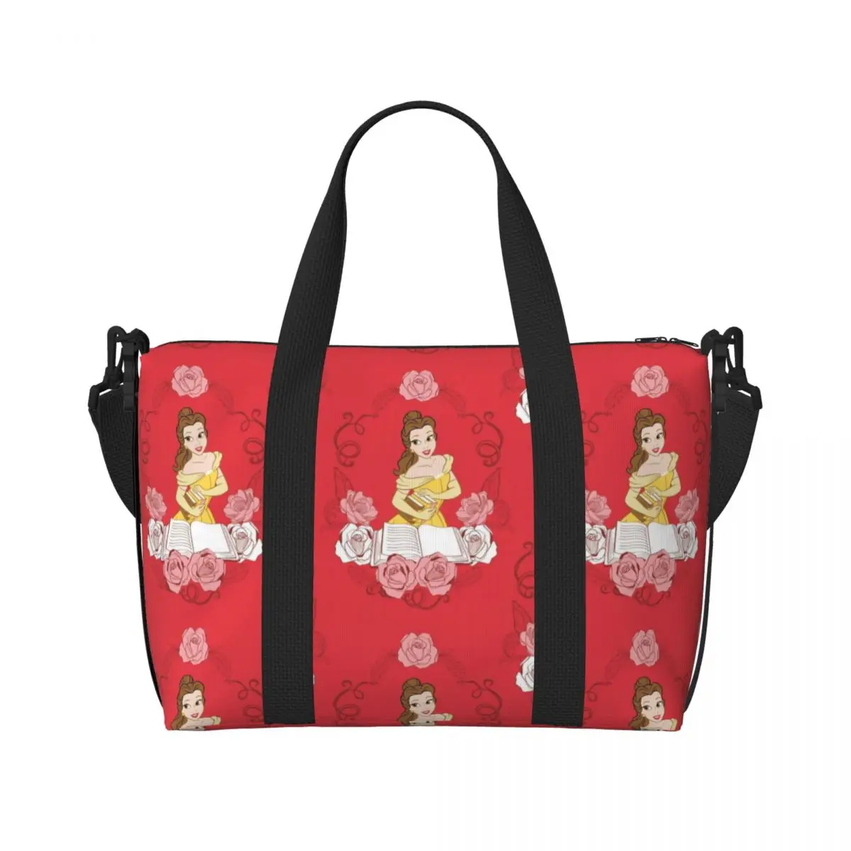 

Custom Beauty Anime And The Beast Beach Tote Bag Women Extra Large Gym Carry On Travel Shopping Bags