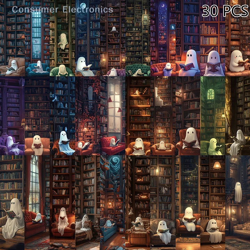 30Pcs Library Ghost Reading Bookmarks Decorating Books Book Page Labeling Aesthetic Decorative Book Markers For Book Lovers