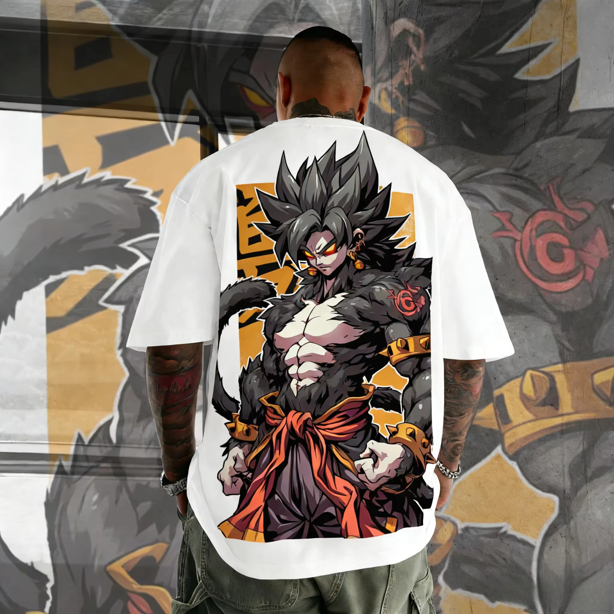 

Летняя футболка 2026 года в стиле ретро Dragon Ball, высококачественная хлопковая футболка с изображением Гоку Супер Сайян 4, темно-красная, унисекс для мужчин, женщин и детей, Y2K