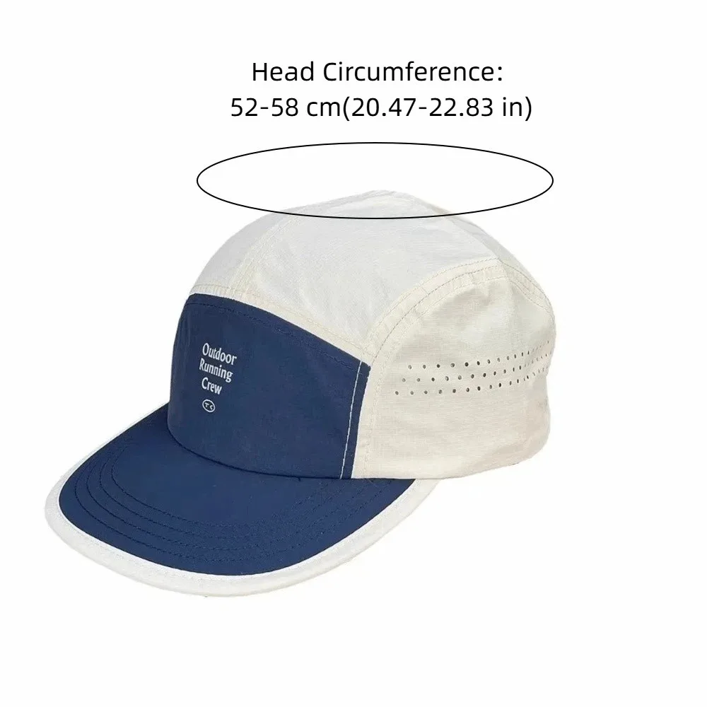 Neue, farblich abgesetzte, schnelltrocknende Baseballkappen, atmungsaktive Sportkappen mit flachem Schirm, leichte Baumwoll-Laufkappen, Freizeitkappen. – Detail 1