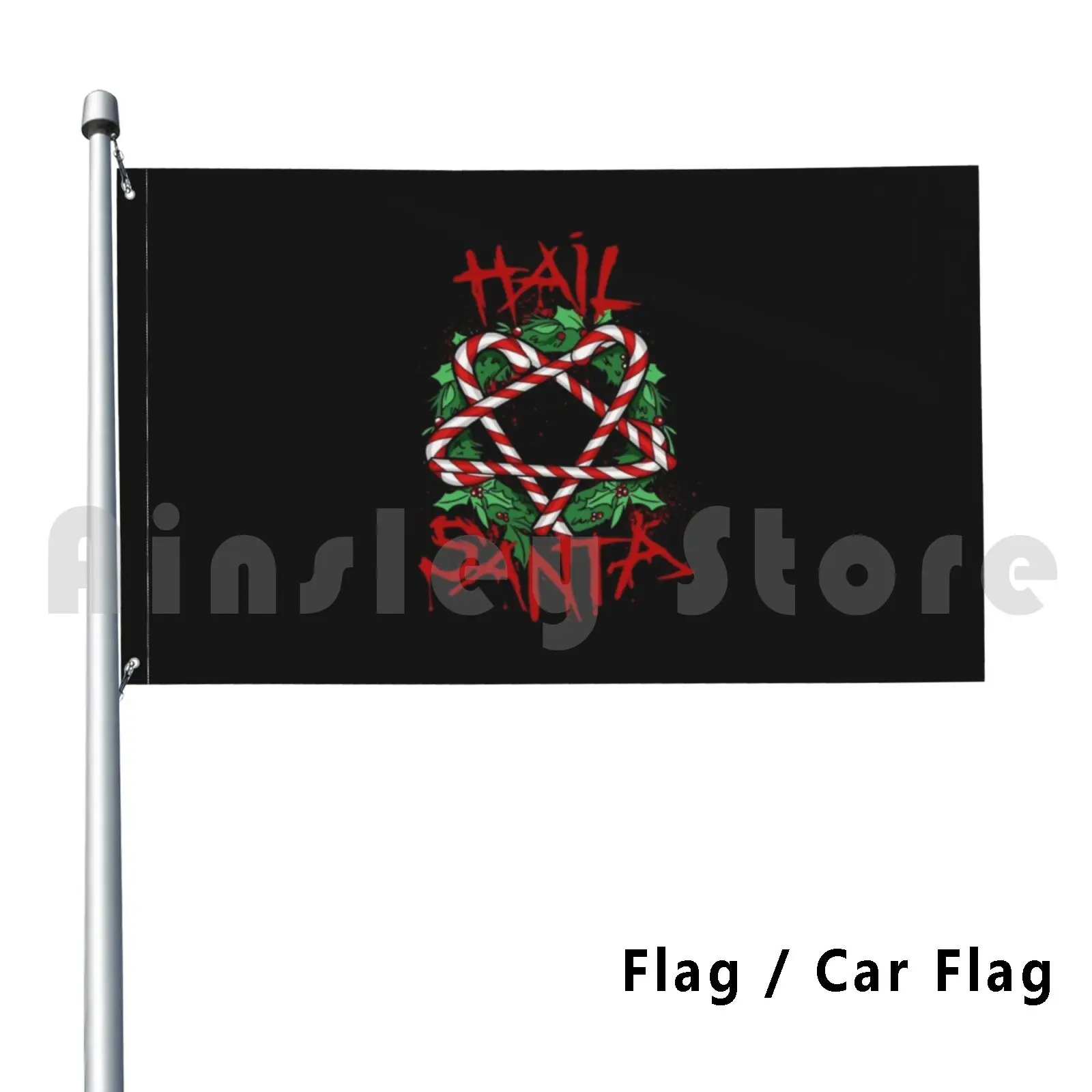 Hail Santa Christmas Design Flag Car Flag Funny Christmas Santa Claus Santa Christmas Tree