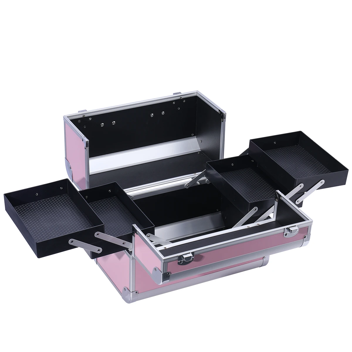 Makeup Case Cosmetic Organizer Case Extra Large 12 Inch 6 Trays Portable Makeup Organizer Case Make Up Carrying Box