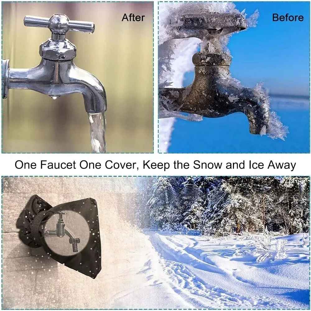 Winter Outdoor Faucet Insulation Sleeve Cover for Garden Tap Anti Freezing Reusable Protector for Hose Bib in Cold Weather