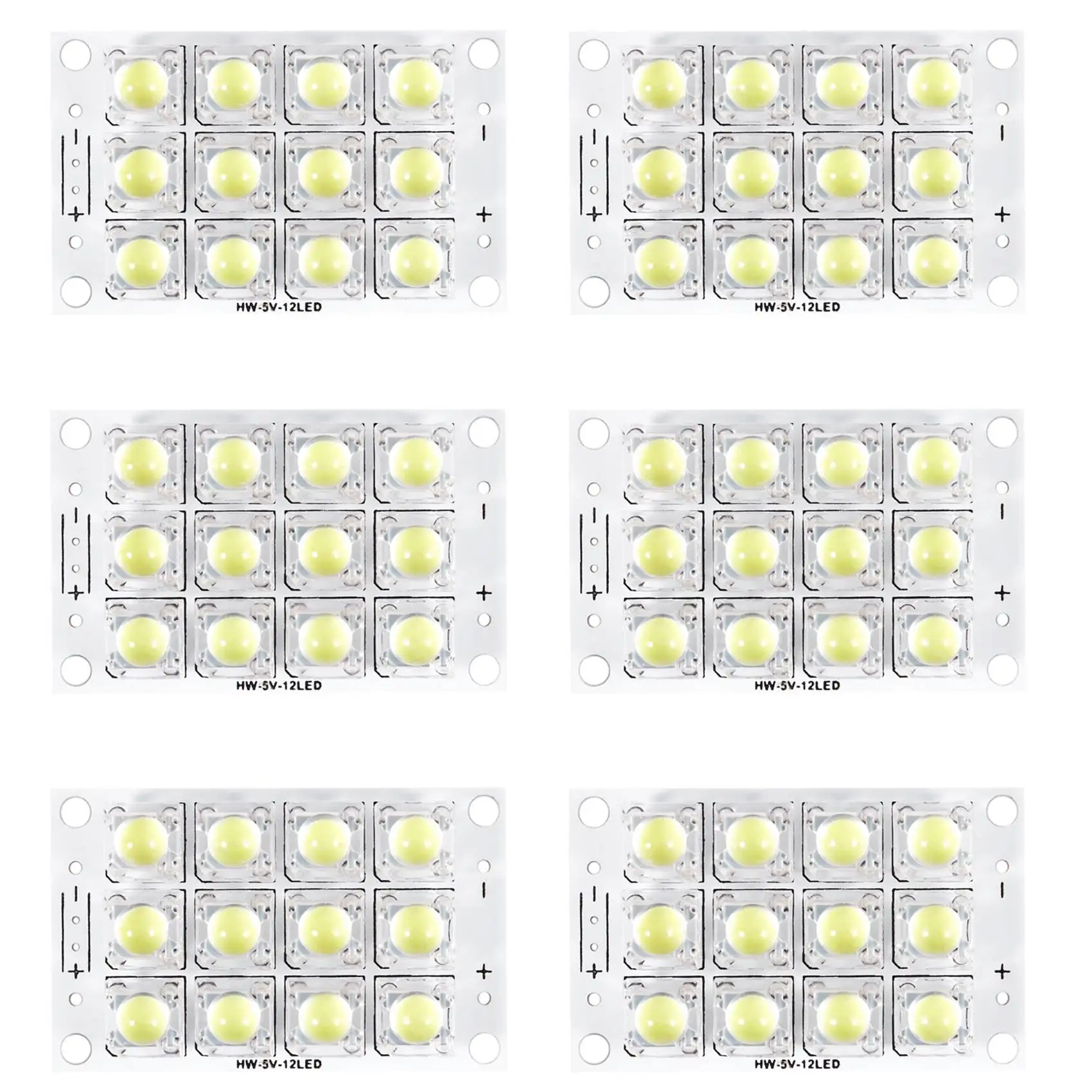 

6X New DC 3V 5V 12 LED Super Bright White Piranha LED Circuit Board LED Lights Light Yacht