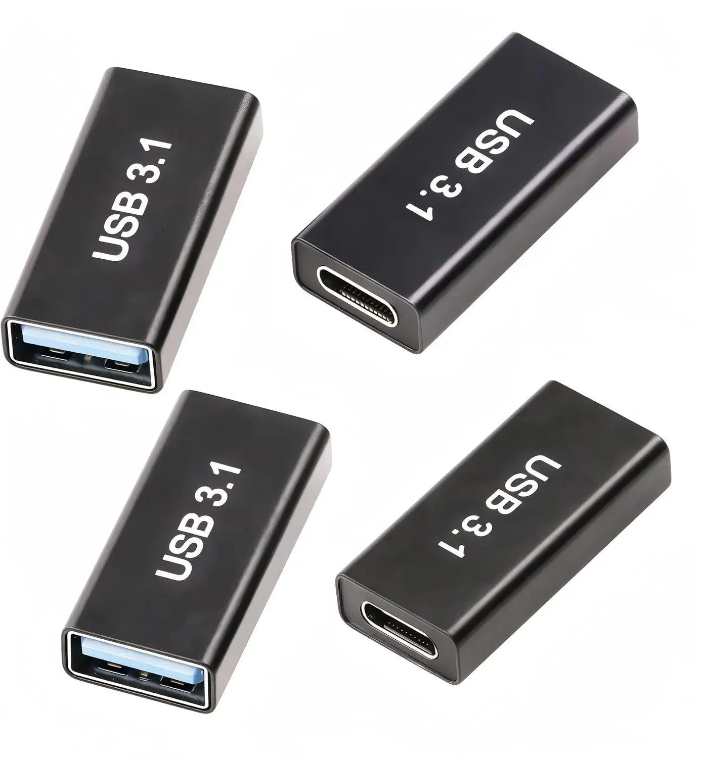 1/4 Pack Type C Female to USB Female Adapter 10Gbps Fast Data Sync Portable for Laptop Smartphone USB C to USB A