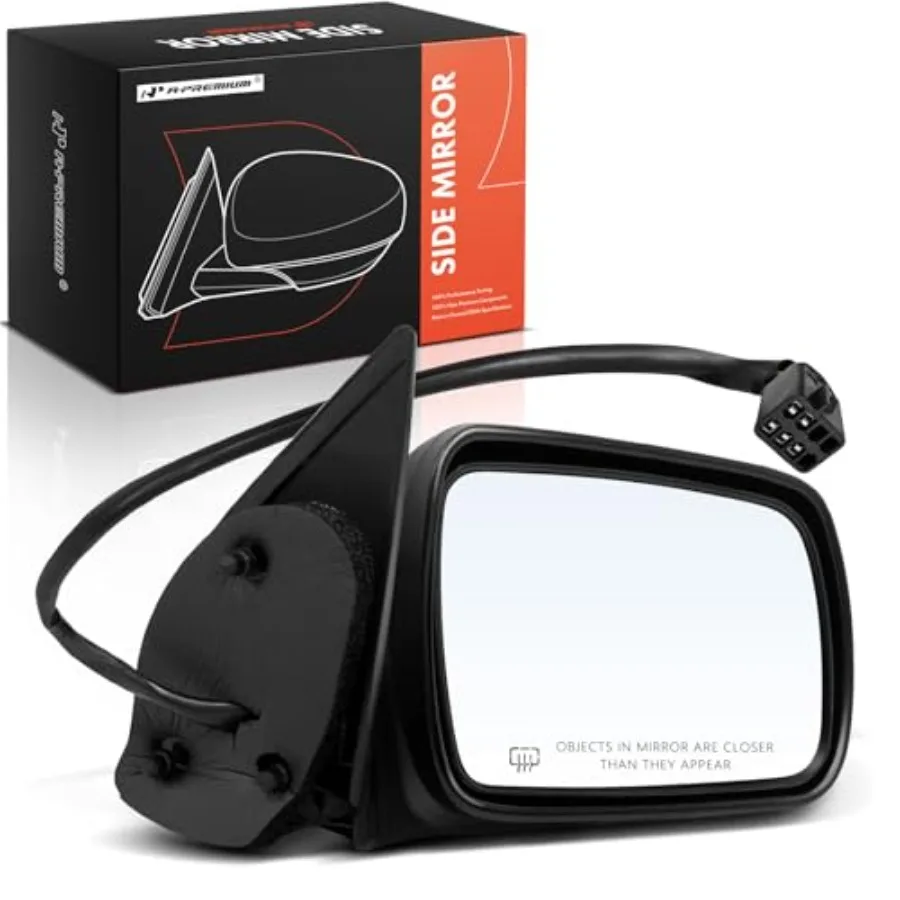 

Passenger Side Power Door Mirror - Compatible with Jeep Grand Cherokee 1996 1997 1998 - Heated Manual Folding Black Outside Rea