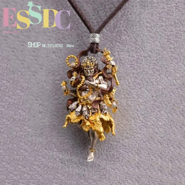 Aura Ethnic Fashion - Collier Pendentif Dahkala Tibétain Dieu de
