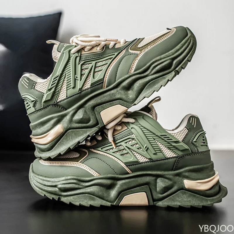 Nova primavera outono minimalista anti deslizamento sapatos de sola grossa casual confortável sapatos masculinos moda versátil tênis