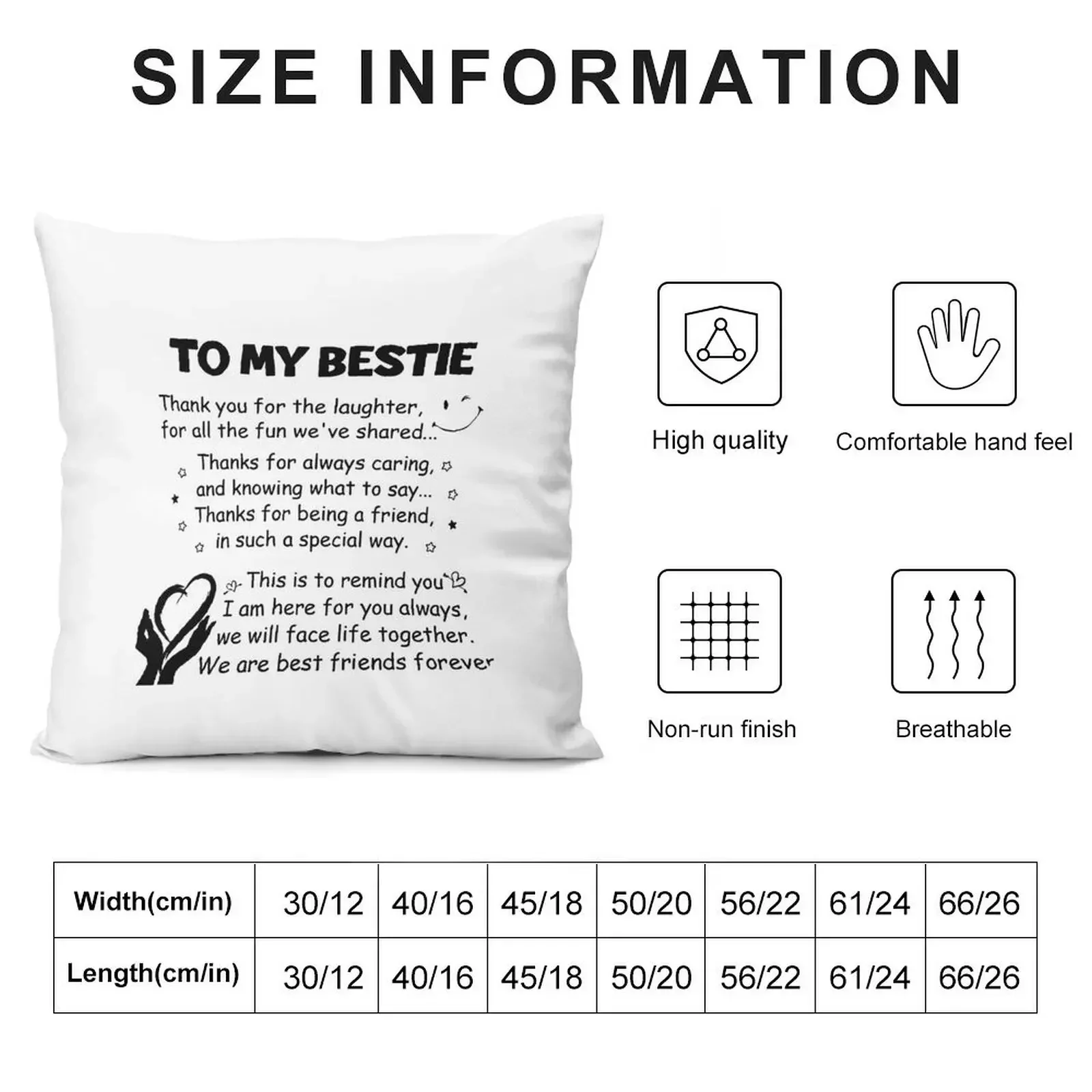 To my bestie Thank you for the laughter Throw Pillow christmas cushions covers Sofa Covers pillow