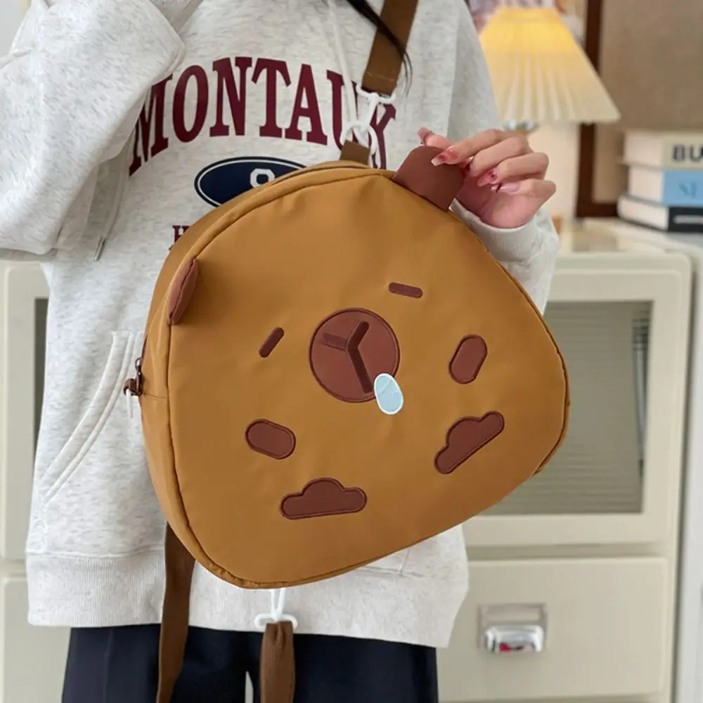 Cartoon Capybara Backpack Cute Animal Cartoon Capybara Shoulders Bag Multifunctional Adjustable Strap Children's School Bag