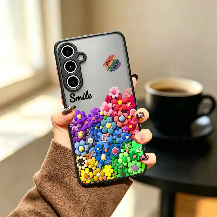 Case for Samsung Galaxy A53 A35 A34 A36 A16 A15 A17 A52 A54 A23 A56 A55 A73 A33 A52S A72 Phone Cover Colorful Flower