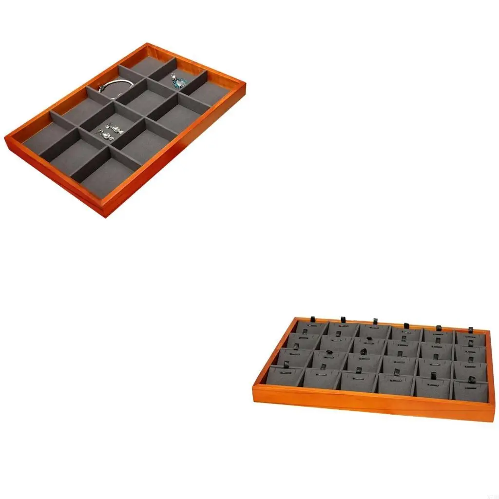 

Элегантные отсеки для ювелирных изделий из цельного дерева, штабелируемые витрины-органайзеры