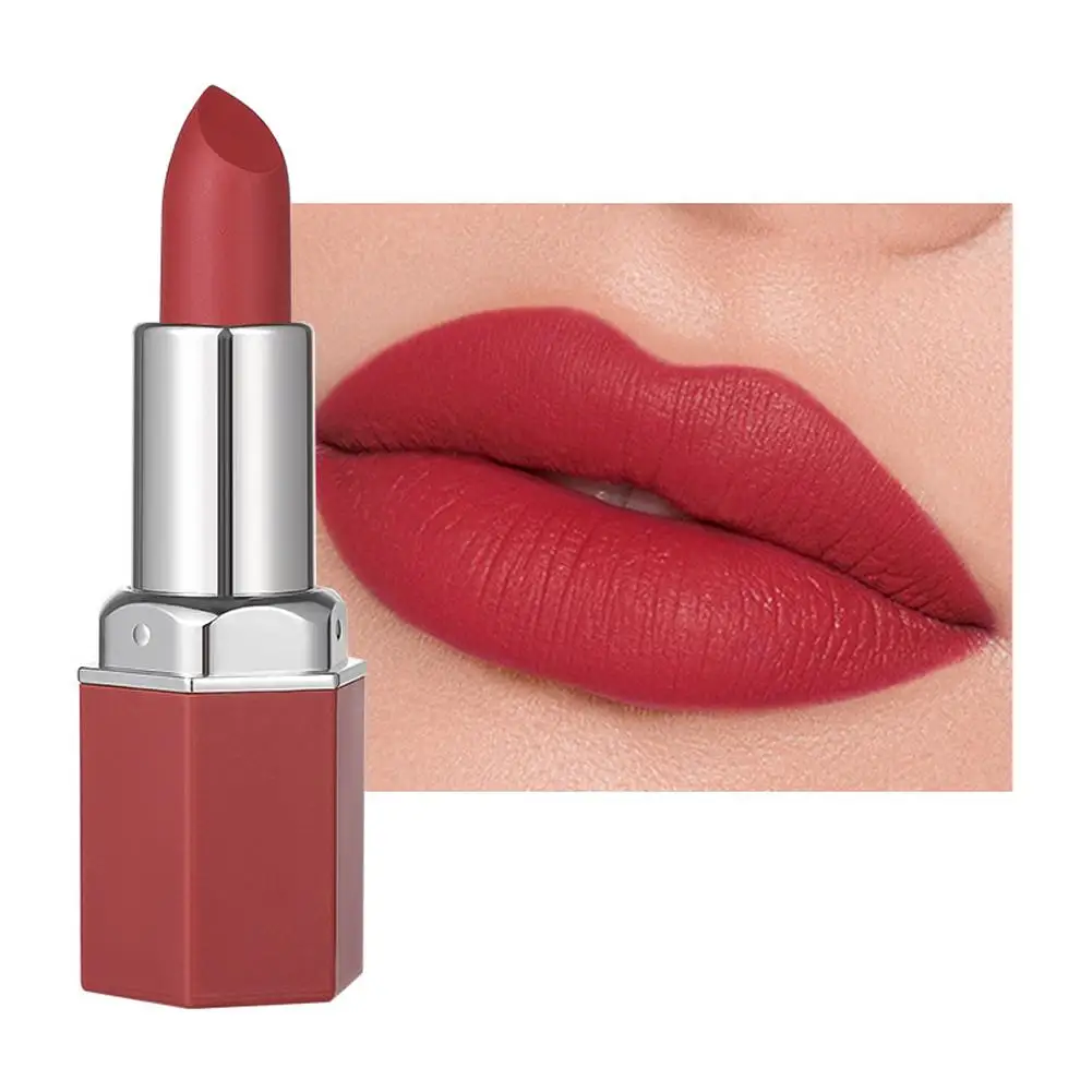 Foggy-Velvet Hidratante Matte Batom, Tubo Hexagonal, Lip Gloss, Maquiagem Cosméticos, 6 Cores, Presente para Wo H7Z9