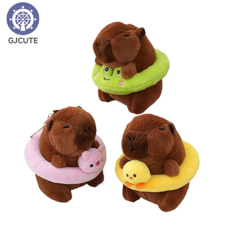 Cute Summer Capybara Pendant Plush Toy Doll Bag Hanging Ornaments Cute Kapila Doll Keychain Desktop Doll Ornaments Car Pendant